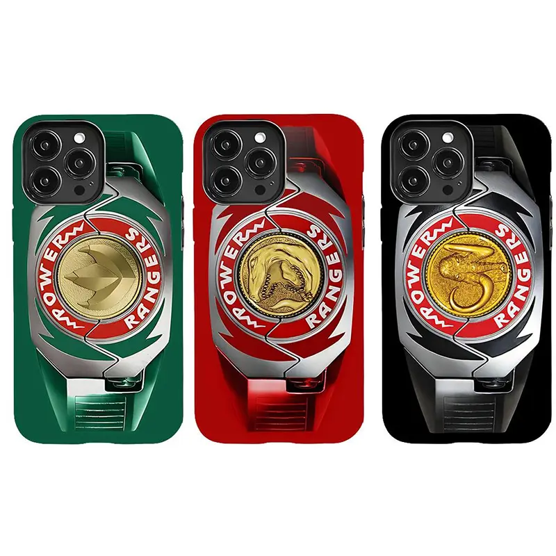 Retro Colorful Power Morpher Phone Case - Iconic All Rangers Dino Coin Design, Mobile Phone Accessories for Protection, Compatible with iPhone 17/16/15/14/13/12/11 Pro Max/Plus & Samsung Galaxy S23FE/22/23/24/25