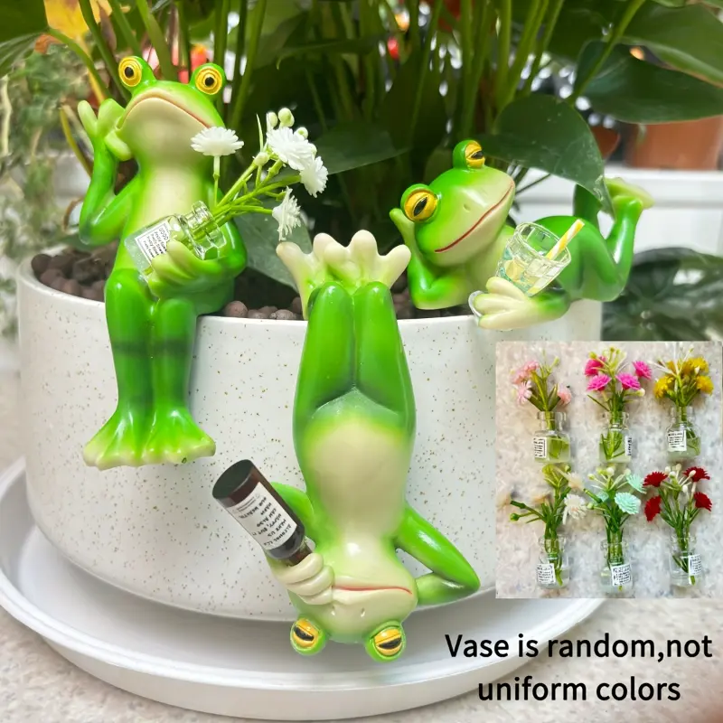 3pcs Contemporary Alphabet Animal Frog Resin Collectibles - Hand-Paintable Home Decor Frog Decorative Element Animals, Includes Double-Sided Adhesive Tape, Ideal for Living Rooms, Thanksgiving Gifts