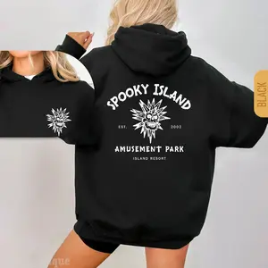 Spooky Island Shirt, Halloween Skull Emblem, Spooky Disco Shirt, Ghost Town, Scooby Doo Tee, Halloween Casual Sweatshirt Hooded Outfiter Gift For Best Friend HusBand Wife