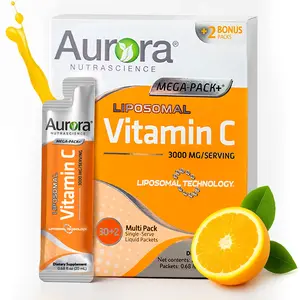 Aurora Nutrascience Liposomal Vitamin C Liquid Supplement 3000mg Boost Collagen Skin Health High Absorption Immune Support Antioxidant Non GMO Gluten Free Healthy Drink