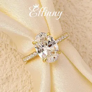 Effinny Jewelry 3.5 ct Oval Cut S925 Sterling Silver Engagement Ring, 5A Grade Cubic Zirconia Promise Ring for Women Outdoorfun