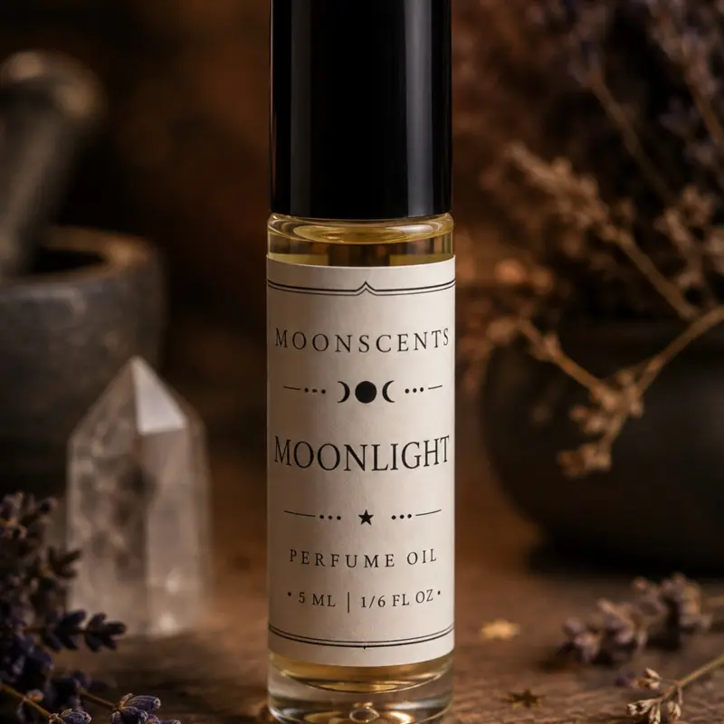 MoonScents Moonlight Oil: MOONLIGHT - Between the Seen & Unseen Tunisian Sandalwood & Egyptian Musk. Soft and enchanting. It Grounds • Attracts • Enchants