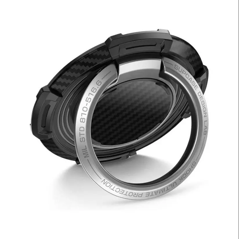 SUPCASE Metal Ring Snap Adhesive Ring Holder & Kickstand - Black Mobile Accessory for Smartphones, Travel Phone Mount