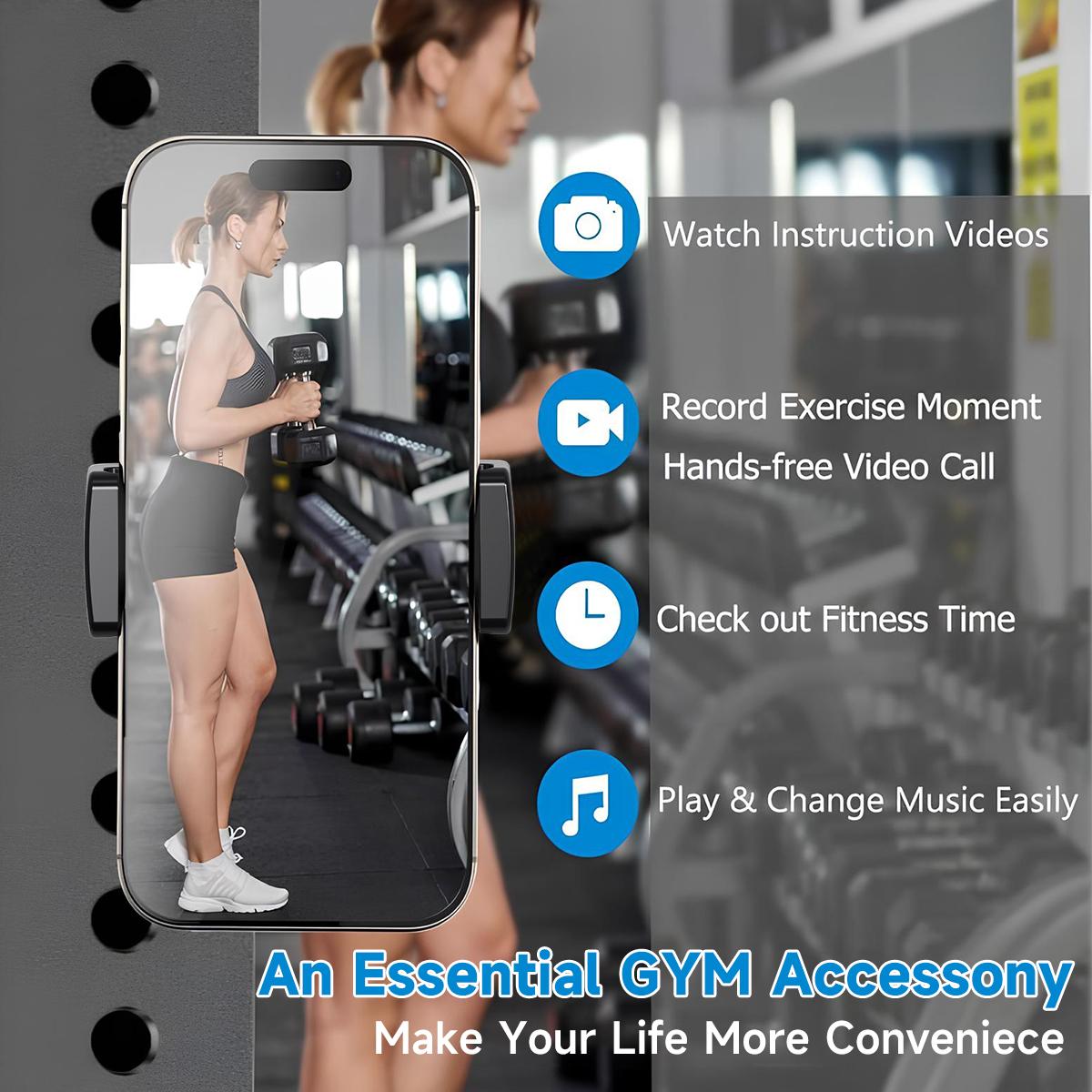 Magnetic Phone Holder for Gym, 360° Adjustable, Strong Portable Magnet Phone Mount for Workout Recording, Gym Phone Mount with Strong Magnet Base, Compatible with All Smartphones 4.7-7" Magnetic Phone Holder for Gym, 360° Adjustable, Strong Portable Magnet Phone Mount for Workout Recording, Gym Phone Mount with Strong Magnet Base, Compatible with All Smartphones 4.7-7"