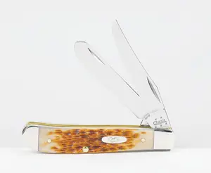 Case Classic Mini Trapper Amber Stainless Steel Pocket Knife - Model 013