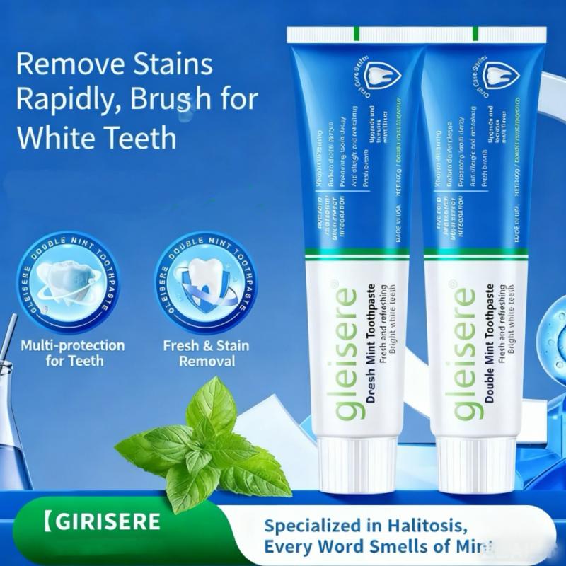 3PCS Double Mint Toothpaste, Specialized in Halitosis, Bright White Teeth, 5-Layer Defense System, 100g