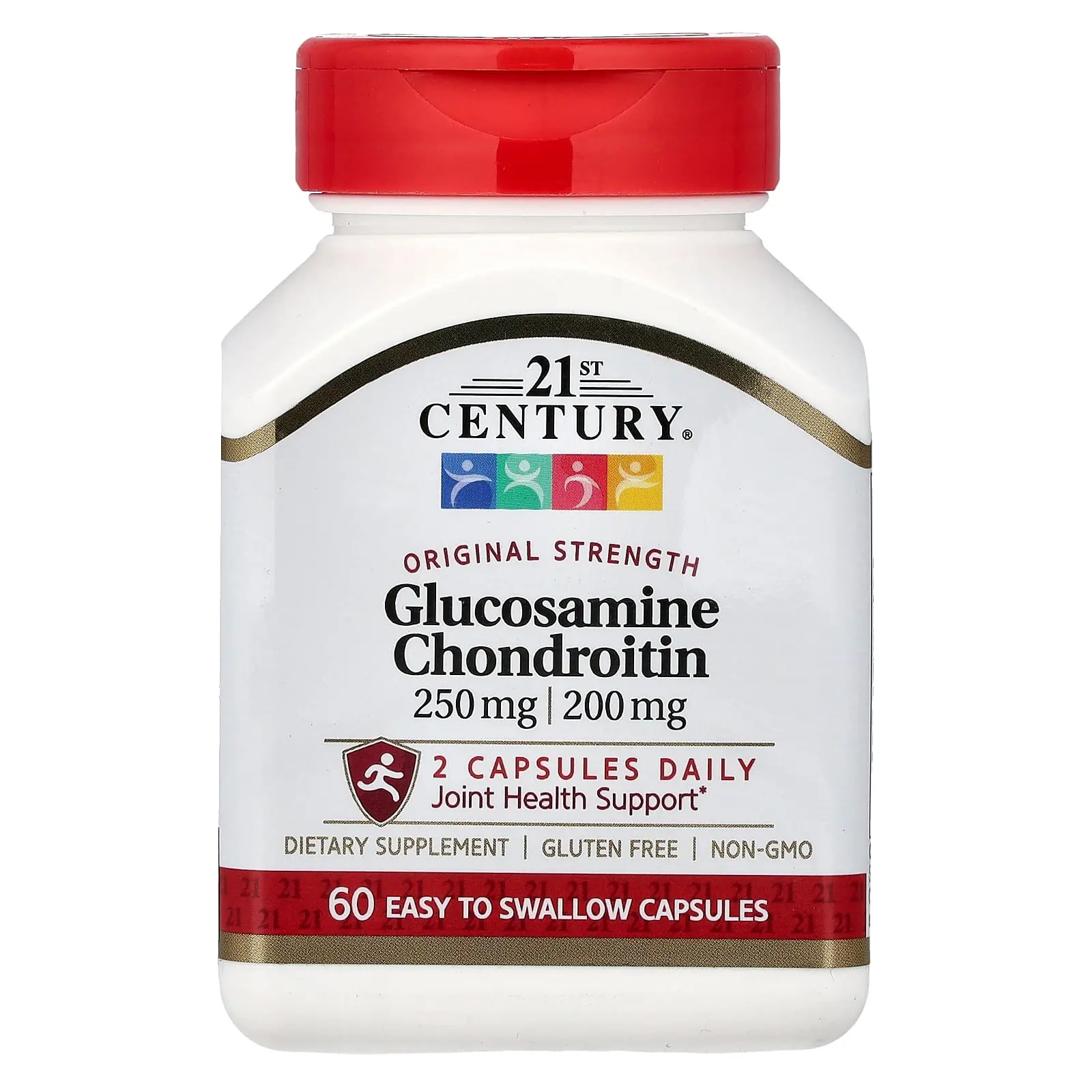21st Century Glucosamine Chondroitin, 250 mg/200 mg, 60 Easy To Swallow Capsules | HSA/FSA Eligible