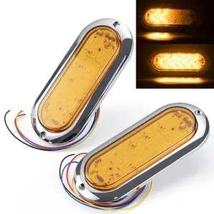2 Pack 6-inch oval 4-wire 45 LED sequential arrow light suitable for flowing turn signals side lights truck taillights