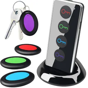 Key Finder Locator, 80dB Wireless Remote Item Tracker, RF Finder for Key, Pet, Luggage, Wallet, Phone, 131ft / 40M Working Range, 1 RF Transmitter & 4 Receivers & Flashlight