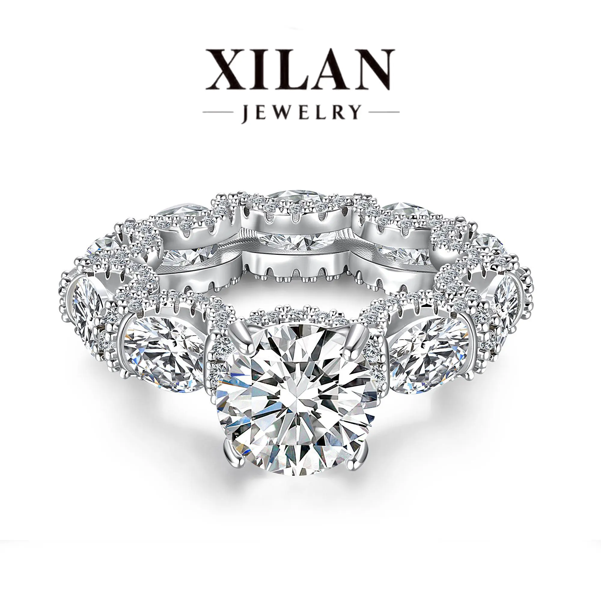 Eternal Ring Elegant Engagement Wedding Jewelry High End Rotating Openwork Princess Style Ring for Plus Size Women Valentines Day Gift Christmas Gift Trendy Jewellery Accessories Solitaire Ring summerwins,summerwins Engraved Ring Stackable Rings