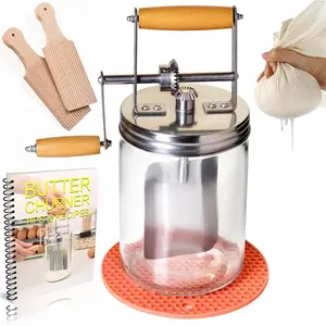 Butter Churner  Cheese Cloth, Butter Paddles, Recipe Book INCLUDED Hand Crank Butter Churn Manual Butter Maker Create Delicious Homemade Butter With Your Own Hand Crank Churner