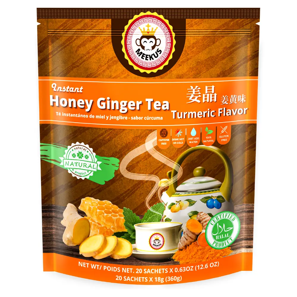 MEEKUS Instant Honey Ginger Tea with Turmeric Flavor, 12 oz (360 g)