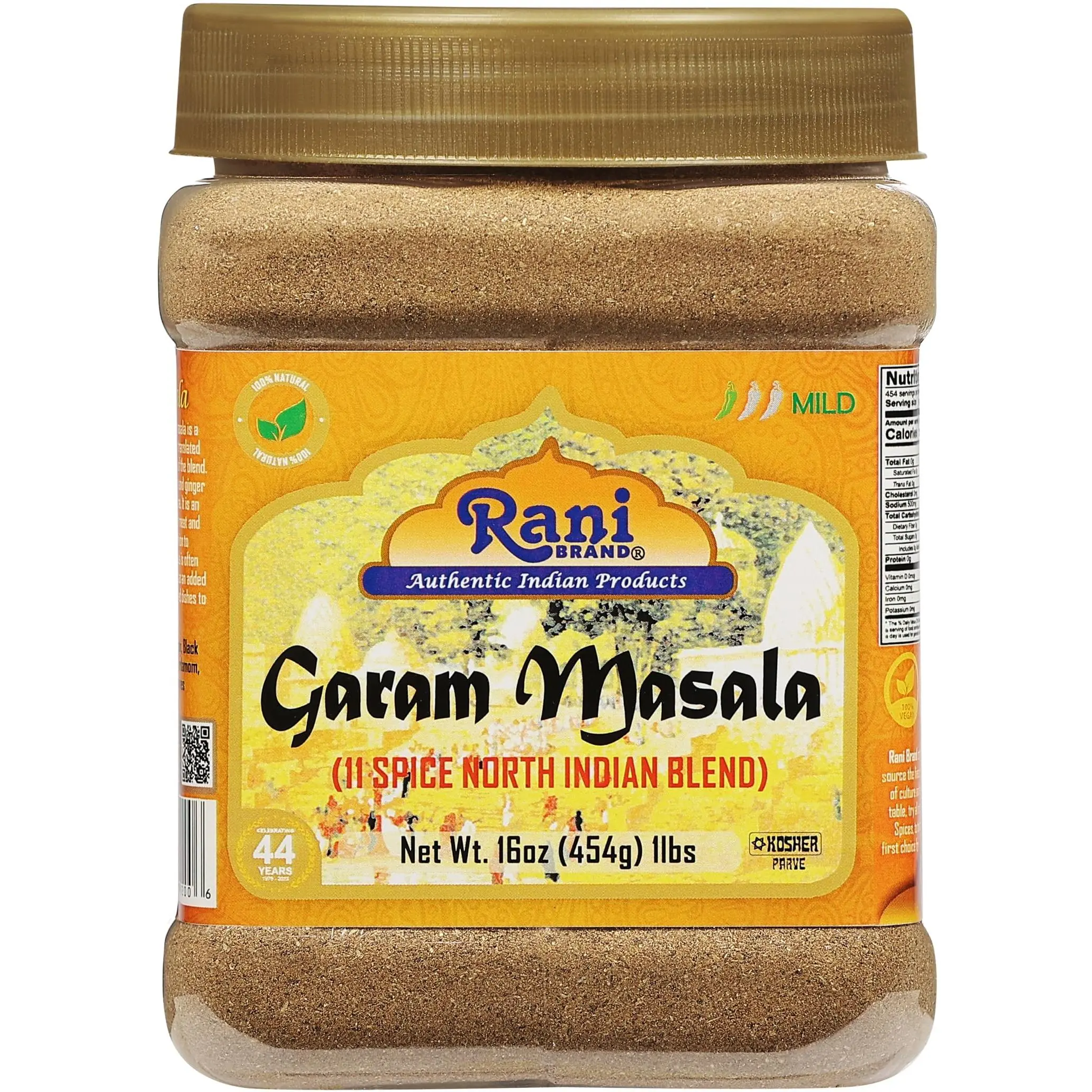 Rani Garam Masala Indian 11-Spice Blend 16oz  (1lb) 454g PET Jar ~ All Natural, Salt-Free | Vegan | No Colors | Gluten Friendly | Kosher | NON-GMO