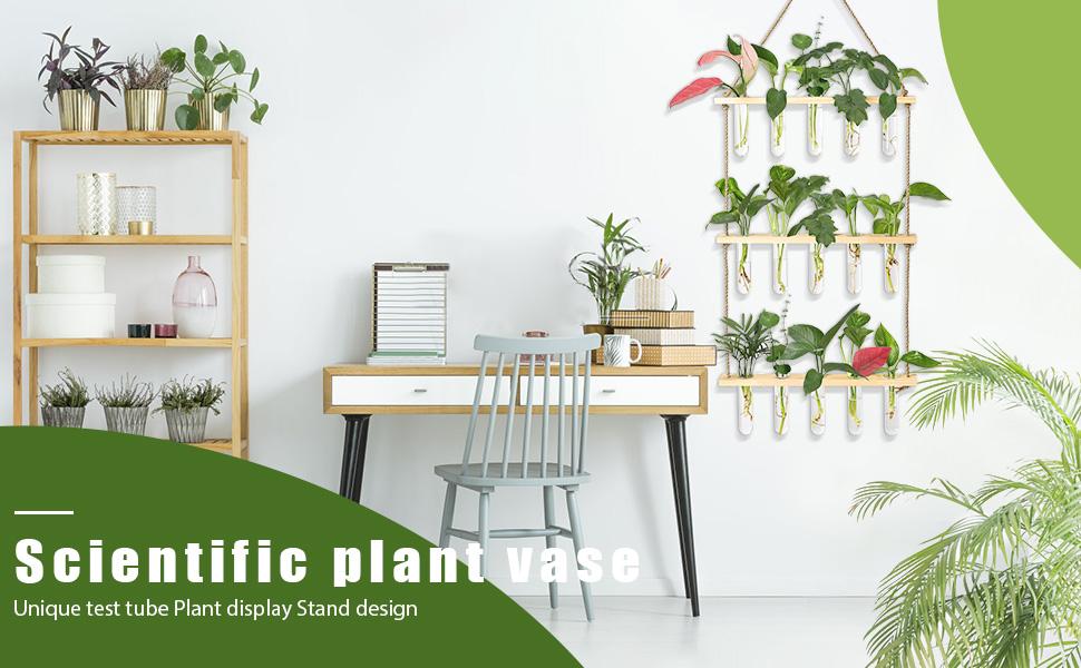 XXXFLOWER Extra Large Wooden Hanging Propagation Tubes 15 Vases Ready to Gift Indoor Plant Station Set for Easy Propagation & Decor