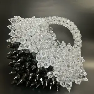 Woman's Heart-Shaped Spiky Beaded Handbag, Ideal for every Outfits and Special Events.