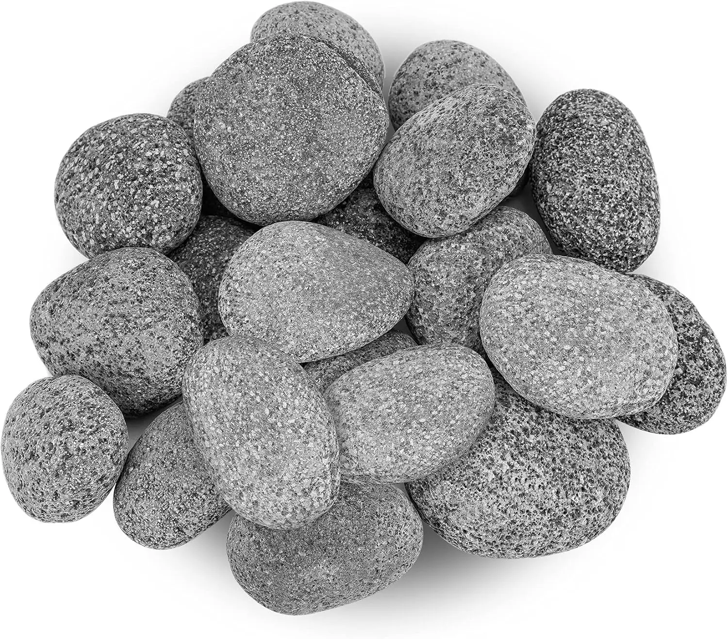 Tumbled Lava Rock Pebbles for Indoor or Outdoor Gas Fire Pits and Fireplaces - 10 pounds (2"-3")