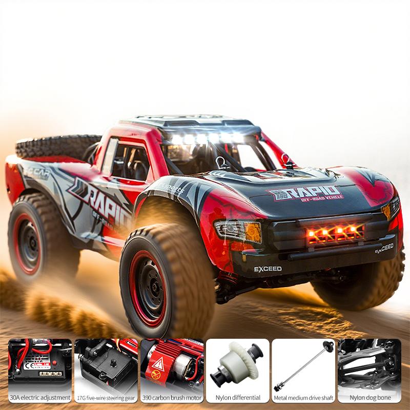 JJRC 1:14 Scale High-speed motor 4WD All-Terrain Remote Control Truck — 40 km/h, Metal Drivetrain, Dynamic Suspension, and Tri-Mode LED Lights | Adult RC Car | High-Speed ​​Off-Road Racing Car Children's Toy