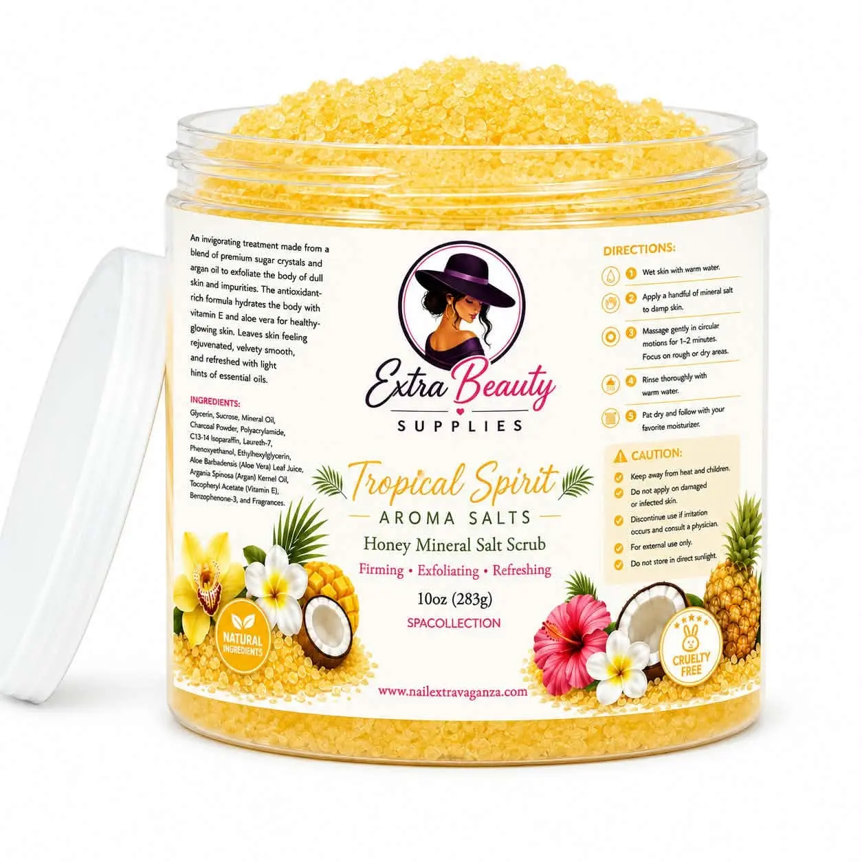 Tropical Spirit Honey Mineral Salt Scrub 10oz