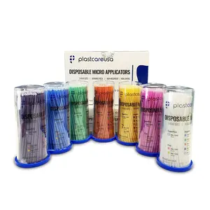 4 Tubes of 100 Regular Tip Micro Applicator Brushes - Disposable Dental Microbrushes with Bendable Tip