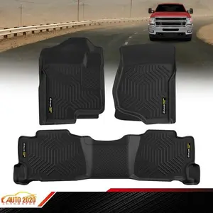 Floor Mats Liners Fit for 2007-2013 Silverado Sierra Crew Cab All Weather TPE