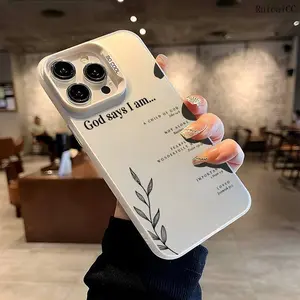 Case for iPhone 16 Pro Max 15 Plus 14 13 12 11 Christian Affirmations for Kids Aesthetic God Said Pattern Shockproof Silicone PC Back Protective Smartphone Cover