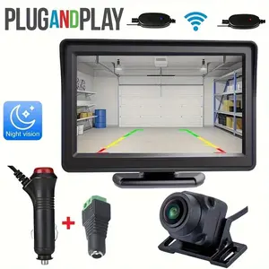 Wireless Backup Camera System, 4.3 Inch Display & Parking Assist Cam, Universal Fit for RV/suv/truck, Zero Pressure Reverse Assistance