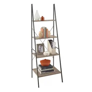 ClosetMaid Industrial 4-Tier Ladder Bookcase - Living Room Furniture Bookcases