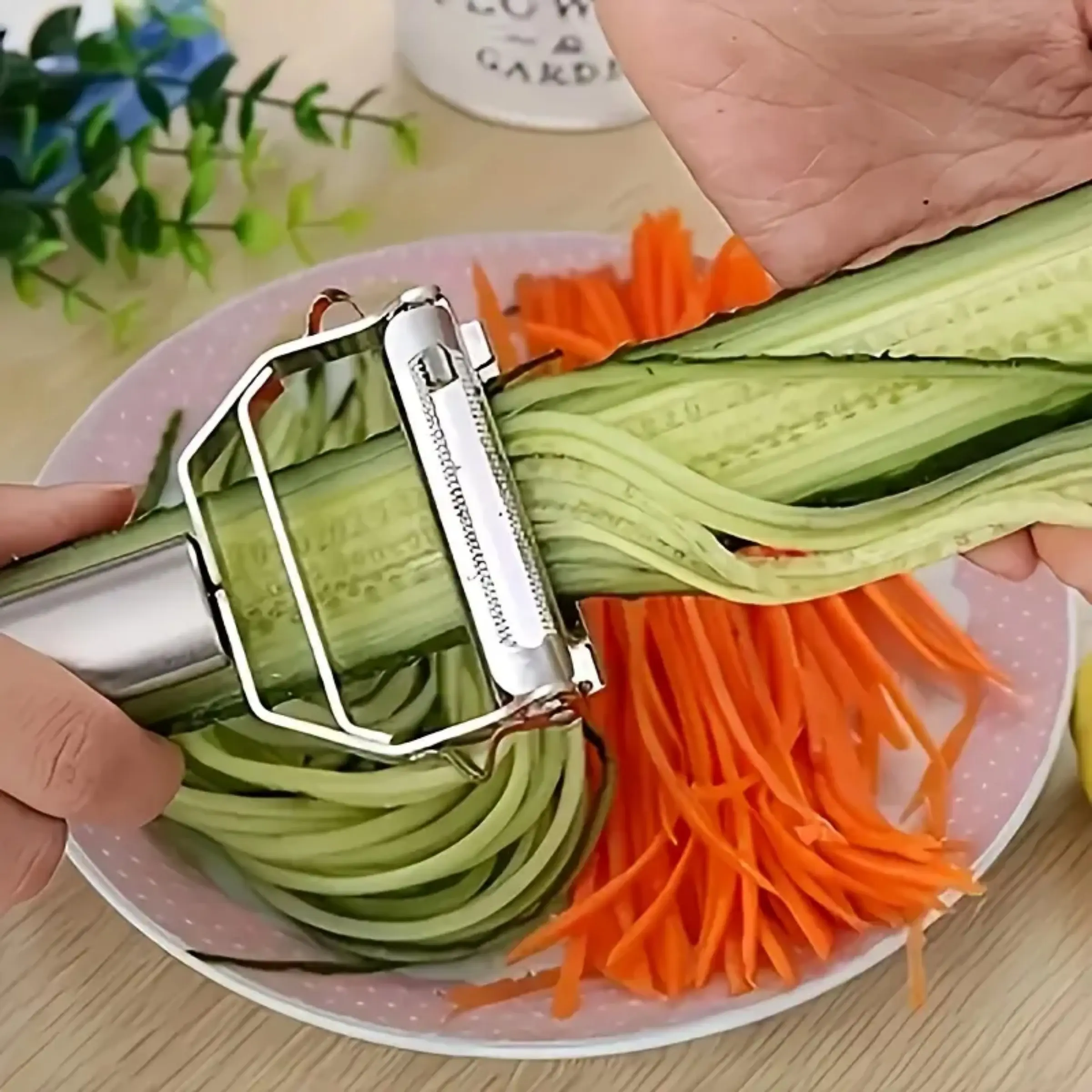Multifunctional Manual Stainless Steel Vegetable Peeler, Grater, Slicer, Kitchen Shredder, Cabbage Shredder, Carrot Shredder, High Efficiency Kitchen Tool, Kitchen Gadgets, Comfortable Grip, Easy Clean