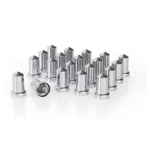 20/60Pcs 33mm by 3-3/16" Lug Nut Covers Bullet Flanged ABS Chrome Plastic Push-on Nut Cover Caps for Semi Trucks