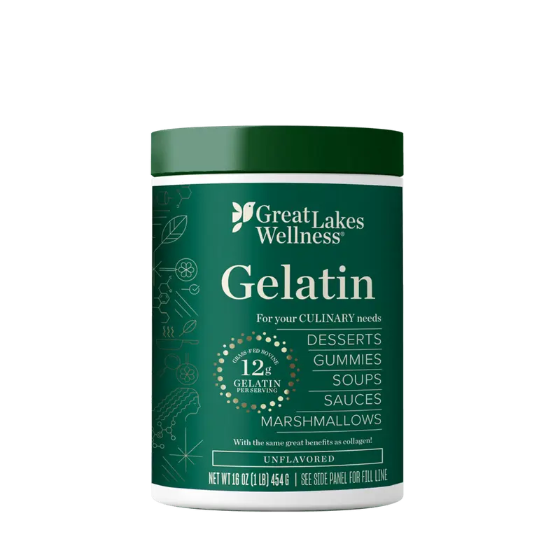 Great Lakes Wellness Beef Gelatin Powder for Culinary Needs - Perfect for Gummies, Marshmallows, Desserts and more - Unflavored - Grass-Fed, Kosher, Keto, Non-GMO 16 oz