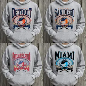 Vintage Baseball Graphic Sport Grey Hoodie, Sports Baseball Player Hoodie Game Day Shirt Ballpark Baseball Top Unisex Sports Game Shirt - PTS