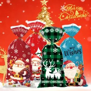 Reusable Christmas Gift Bag Set - Multi-Purpose Drawstring Design with Festive Prints, Assorted Sizes for All Needs, Eco-Friendly Gifting, Ideal for Wrapping and Storage