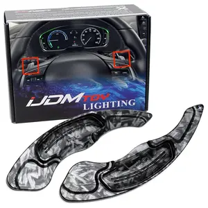 iJDMTOY Forged Caron Fiber Pattern Style Larger Paddle Shifter Extensions For Honda Accord Civic Insight CR-V, For Acura TL