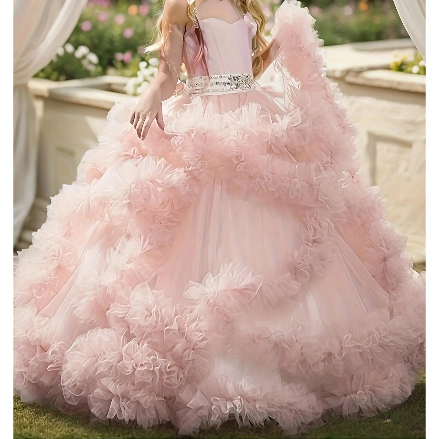 Girls' Elegant Layered Tutu Princess Dress - Fancy Outfit for Party, Birthday Events