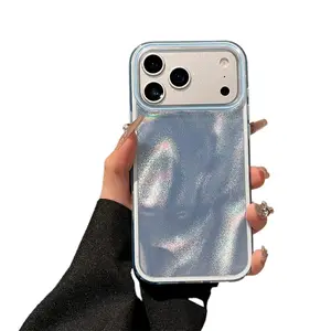 Luxury Quicksand Glitter Aurora Glossy Phone Case For  17 16 15 14 13 12 Pro Max   Dreamy Sparkling Protector Cover