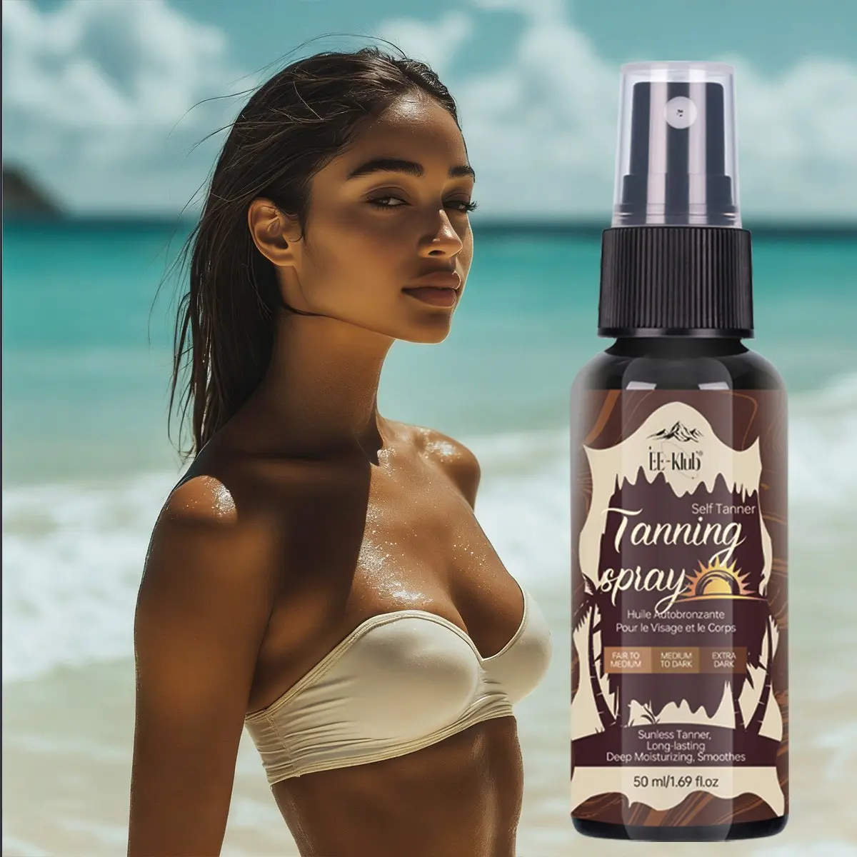 Sunscreen Bronzing Oil Spray with Moroccan Argan and Shea Butter, Moisturizing Formula, Lightweight, Non-Greasy, Safe for All Skin Types