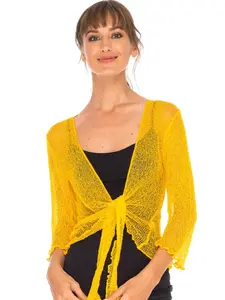 SHU-SHI Women's Sheer Shrug -Tie Top Cardigan Bolero  #Colorful #WomensFashion #TrendyStyle  #FashionAccessory #VersatileStyle #Essential #FairTrade  #OOTDInspiration