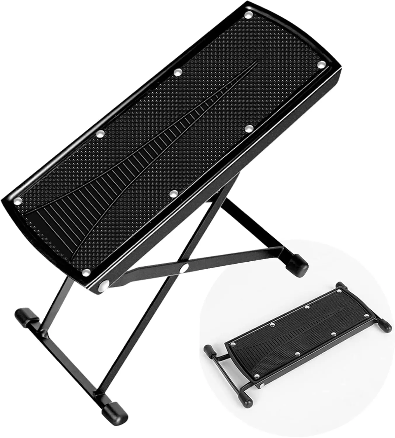 Foldable 6-Position Height Adjustable Pedicure & Manicure Foot Rest, Non-Slip Rubber Foot Stool for Comfortable   Care, Easy Toenail Trimming &  Art Foot Stool