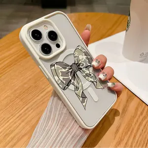 Camouflage Bow Pattern Phone Case for iPhone X/XS/Xs Max 11 12 13 14 15 16 Pro Max Plus, Anti-Drop Protector Compatible with Clear
