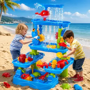 Summer Water Table, for Toddlers 3-5 4-7 Years Old, Fun Water Playset Outdoor Water Toys for Backyard, 5-Layer Thickened Water Play Table,Garden,Beach, summervibes,Toddler Sand Water Table Toy,Water Activity Tables Summer Gift Toys for Outside Backyard