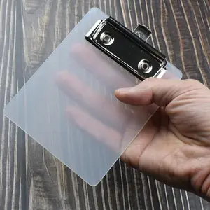 1pc Mini Transparent Clipboard Small File Folder Organizer Writing Pad Paper Holder Clip Board Stationery Office School Supplies