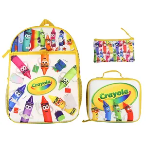 Crayola Crayon Crew Backpack 3-Piece Set with Detachable Lunch Box and Pencil Case