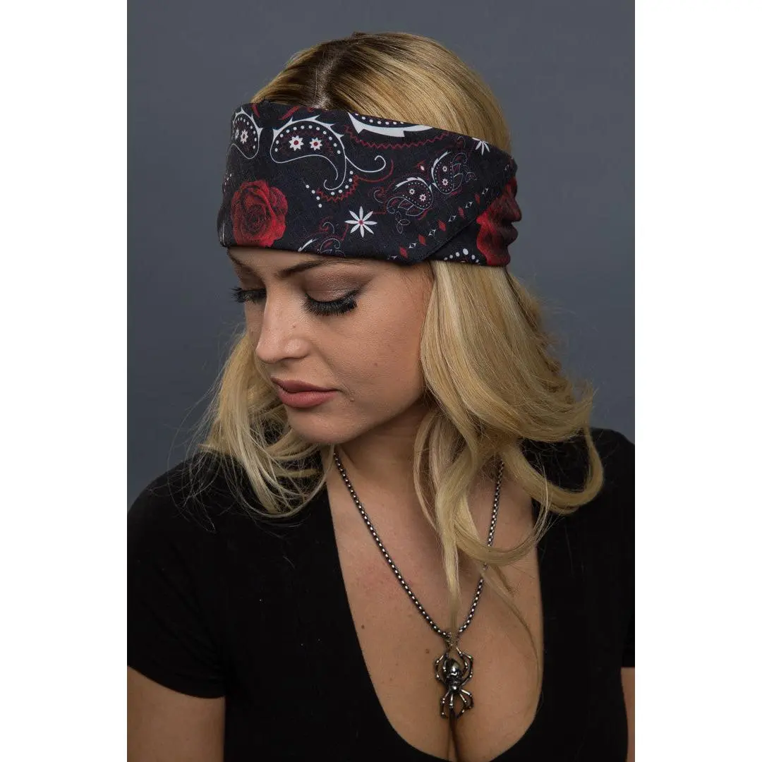 Roses Paisley 24.5" Bandana