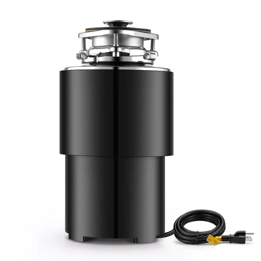 VEVOR Food Waste Garbage Disposal, 3/4HP 1500RPM AC Motor, Continuous Feed Kitchen Sink Garbage Disposer, 3-Bolt Mount Food Waste Grinding System with Splash Guard Power Cord for Kitchens