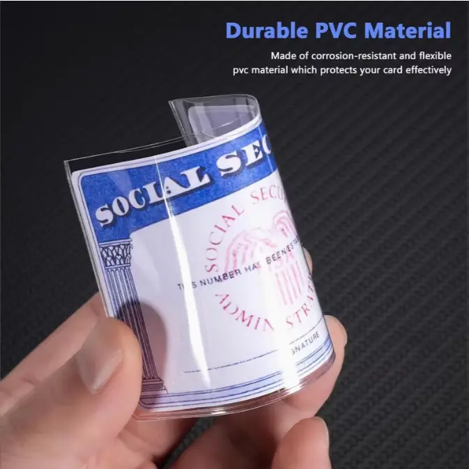 10pcs Durable PVC Social Security Card Protective Covers for Medical Insurance Credit Cards & Driver's Licenses Secure Document Protection  Card Holder Office Stationery Supplies Office Accessories