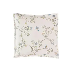 Cotton Linen Pillowcase Branch And Bird Pattern Decorative Bedding for Bedroom