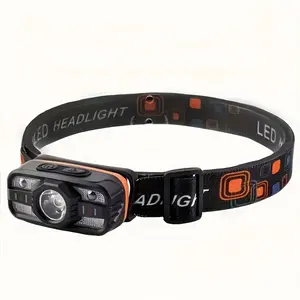 Outdoor High-Brightness Portable Headlamp with Motion Sensor, USB Rechargeable, 6 Lighting Modes, Lightweight Fishing Headlamp, Ideal for Travel, Camping, and Emergency Use