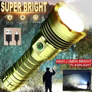 Multifunctional Flashlights High Lumens Rechargeable, Powerful Handheld Flashlights, Portable LED Torch for Emergency, Camping, Outdoor Activities