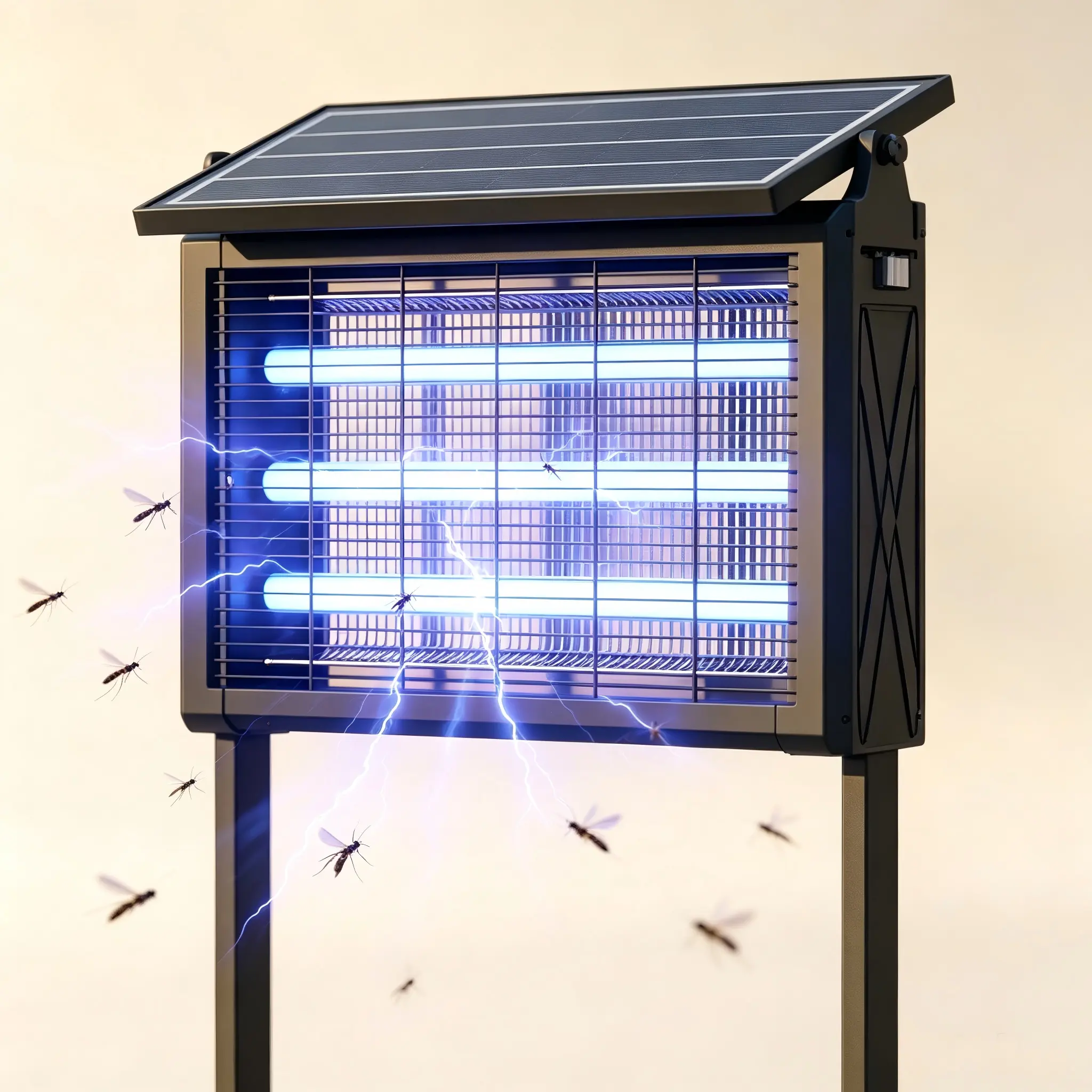 Solar Powered Electric Bug Zapper, 3 LED UV Light Attraction Insect Killer, Weatherproof Mosquito Fly Trap, Easy Clean for Home, Garden & Camping #outdoorgear #bugzapper