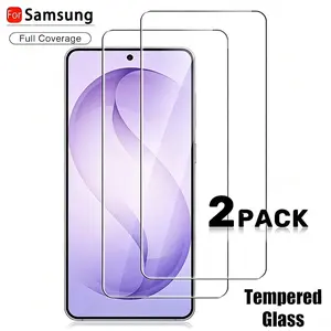 2 Pcs HD Transparent Tempered Glass Screen Protector Film For Samsung Galaxy S26 Ultra S26 S26 Plus S25 S25 Plus S25 Ultra S24 S24 Plus S24 Ultra S24 FE Fingerprint Resistant Touch Sensitive Cellphone